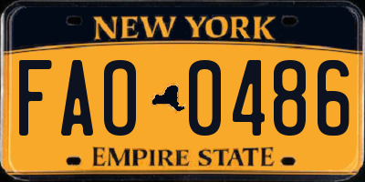 NY license plate FAO0486