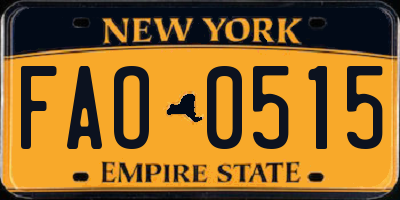 NY license plate FAO0515