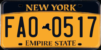 NY license plate FAO0517