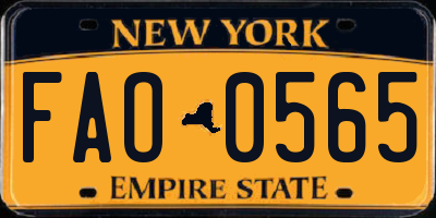 NY license plate FAO0565