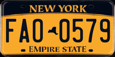 NY license plate FAO0579