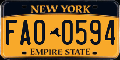 NY license plate FAO0594