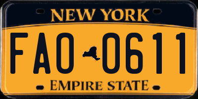 NY license plate FAO0611