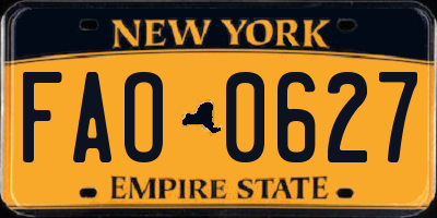 NY license plate FAO0627