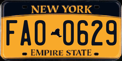 NY license plate FAO0629