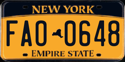 NY license plate FAO0648