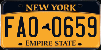 NY license plate FAO0659