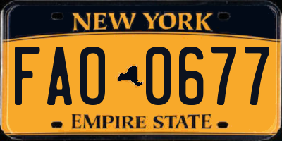 NY license plate FAO0677