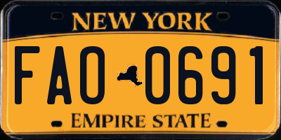 NY license plate FAO0691