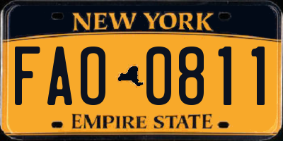 NY license plate FAO0811