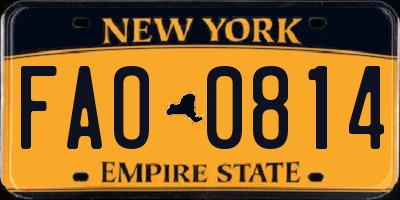 NY license plate FAO0814