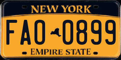 NY license plate FAO0899