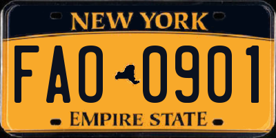 NY license plate FAO0901