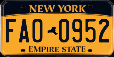 NY license plate FAO0952