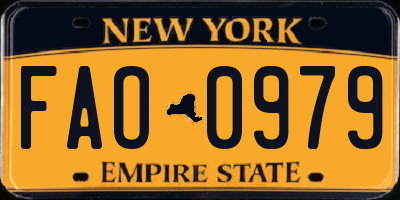 NY license plate FAO0979
