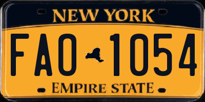 NY license plate FAO1054