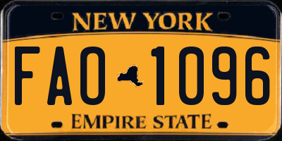 NY license plate FAO1096