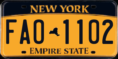 NY license plate FAO1102