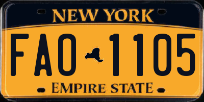 NY license plate FAO1105