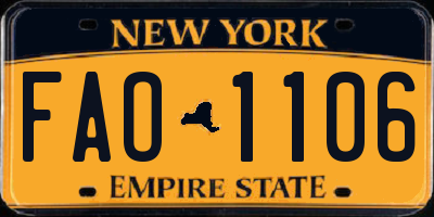 NY license plate FAO1106