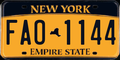 NY license plate FAO1144