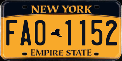 NY license plate FAO1152