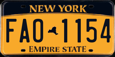 NY license plate FAO1154