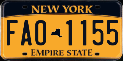 NY license plate FAO1155