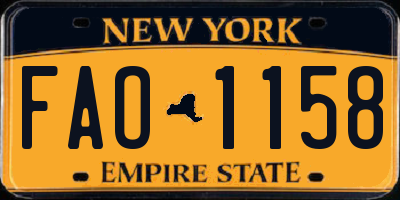 NY license plate FAO1158