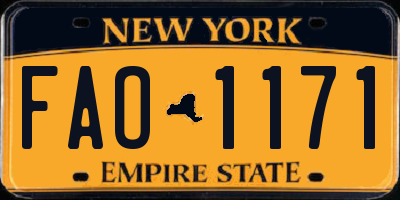 NY license plate FAO1171