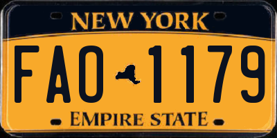 NY license plate FAO1179