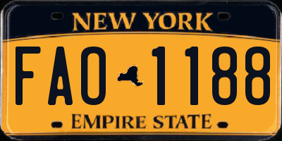 NY license plate FAO1188