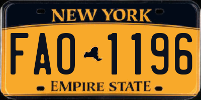 NY license plate FAO1196