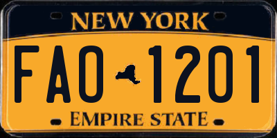 NY license plate FAO1201