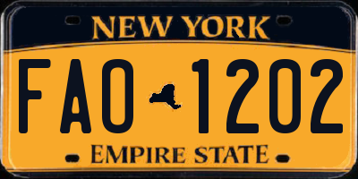 NY license plate FAO1202