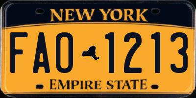 NY license plate FAO1213