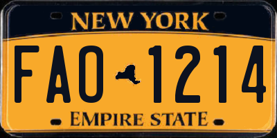 NY license plate FAO1214