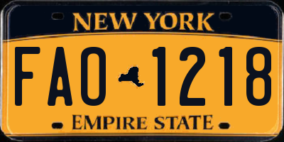 NY license plate FAO1218