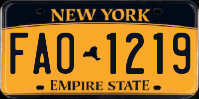 NY license plate FAO1219