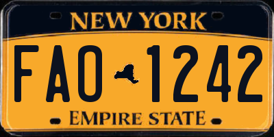 NY license plate FAO1242