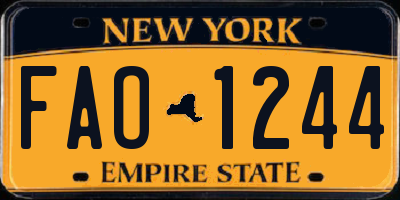 NY license plate FAO1244