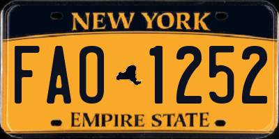 NY license plate FAO1252