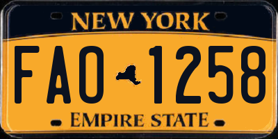 NY license plate FAO1258
