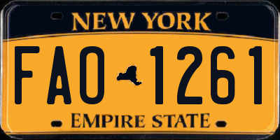 NY license plate FAO1261