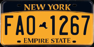 NY license plate FAO1267