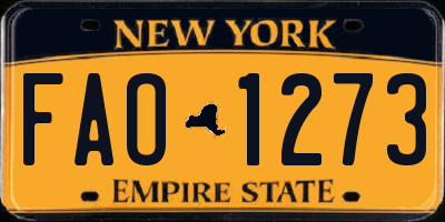 NY license plate FAO1273