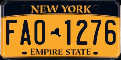 NY license plate FAO1276