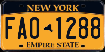 NY license plate FAO1288