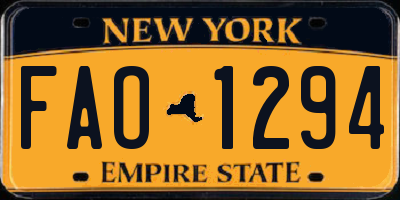 NY license plate FAO1294