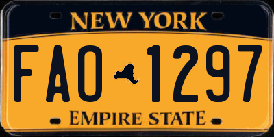 NY license plate FAO1297